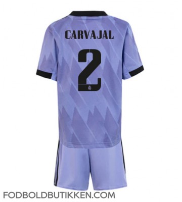 Real Madrid Daniel Carvajal #2 Udebanetrøje Børn 2022-23 Kortærmet (+ Korte bukser)